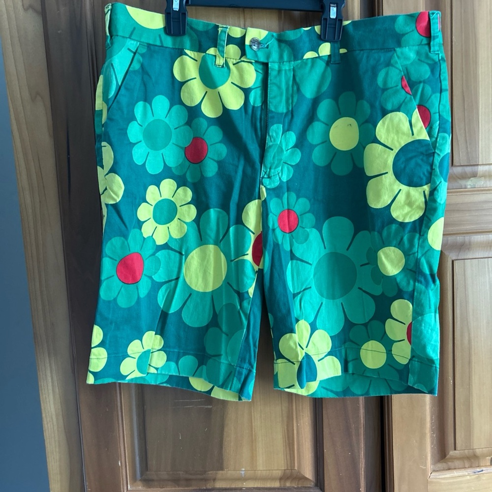 Loudmouth Green Floral Athletic Shorts golf masters 38